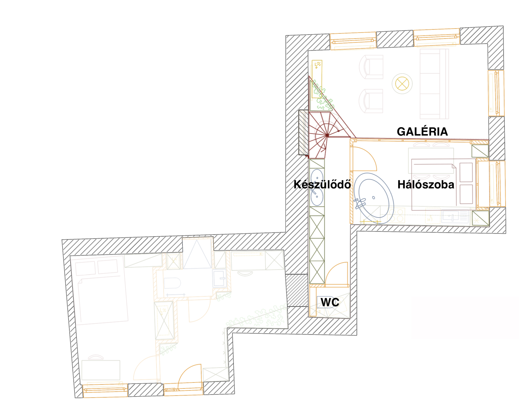 Alaprajz – galériaszint